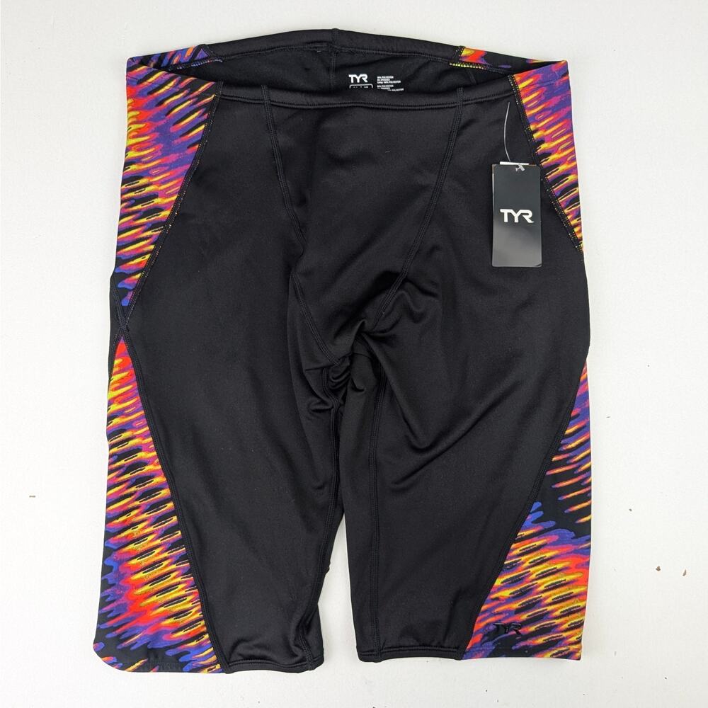 TYR Men's 38 XL Swim Jammers - Black/Lime/Multi